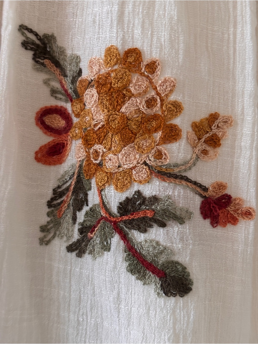 fig and flower Ivory Embroidered Floral Tunic - Picture 2 of 5